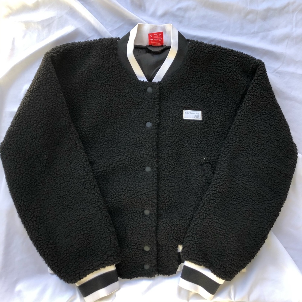 New Balance Teddy Crop Varsity Jacket